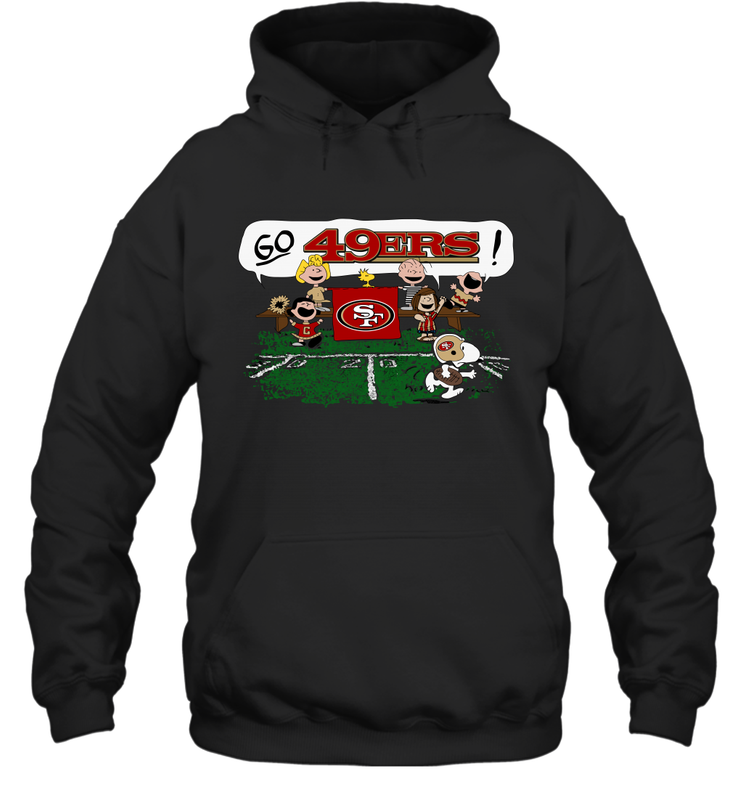 The Peanuts Cheering Go Snoopy San Francisco 49ers Hoodie - KnowlegdeTee The Peanuts Cheering Go Snoopy San Francisco 49ers Hoodie - KnowlegdeTee