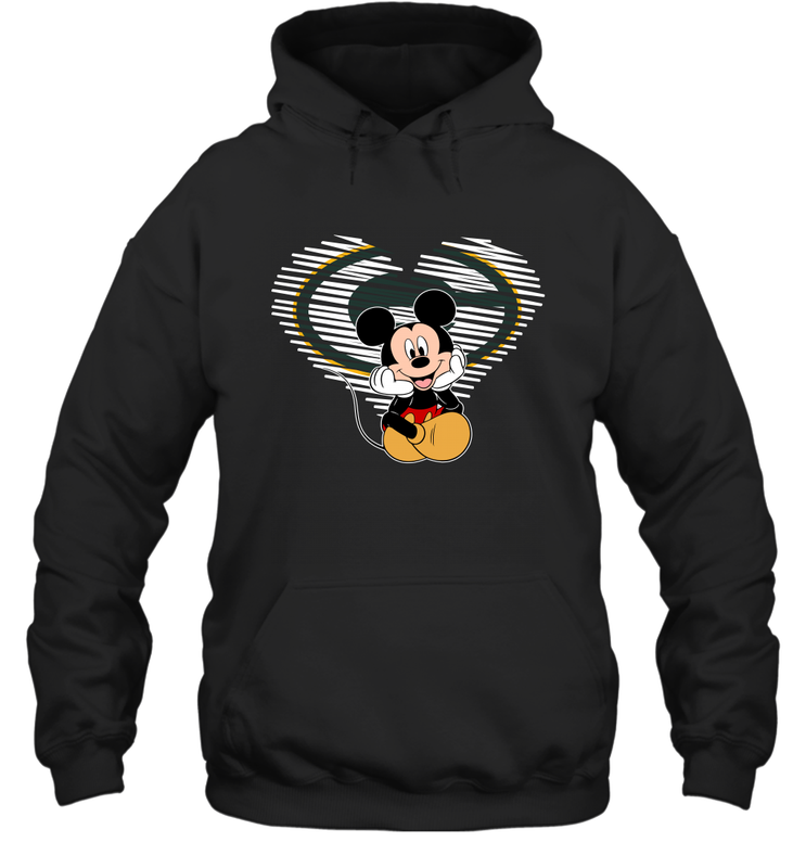 Green Bay Packers The Heart Mickey Mouse Disney Football Hoodie - KnowlegdeTee Green Bay Packers The Heart Mickey Mouse Disney Football Hoodie - KnowlegdeTee