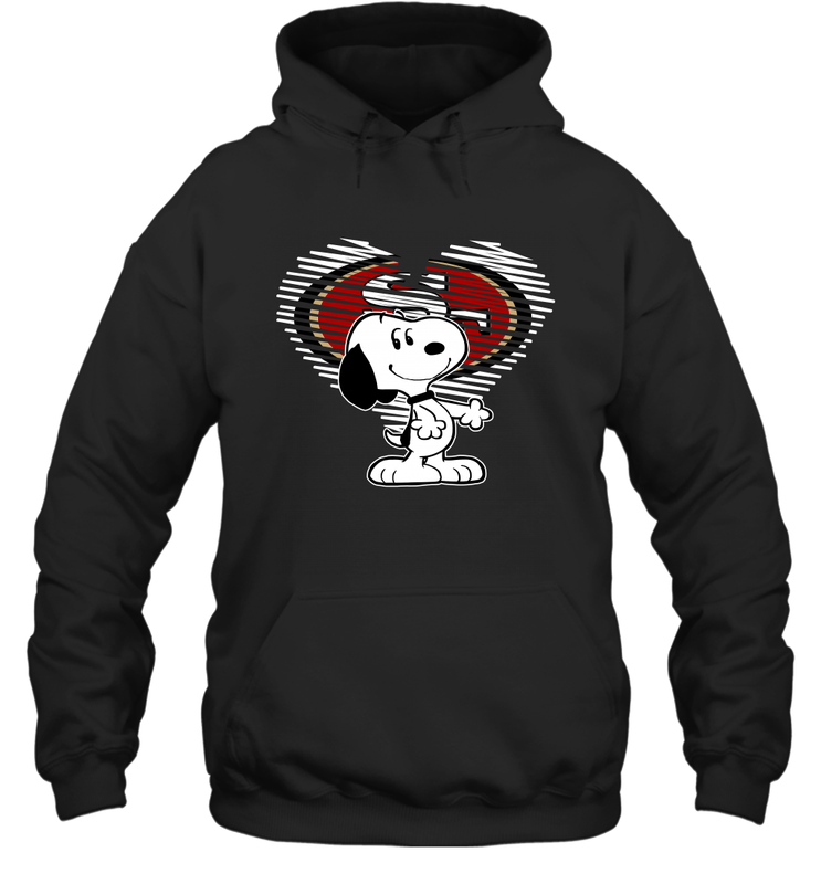 I Love San Francisco 49ers Snoopy In My Heart Fan Hoodie - KnowlegdeTee I Love San Francisco 49ers Snoopy In My Heart Fan Hoodie - KnowlegdeTee