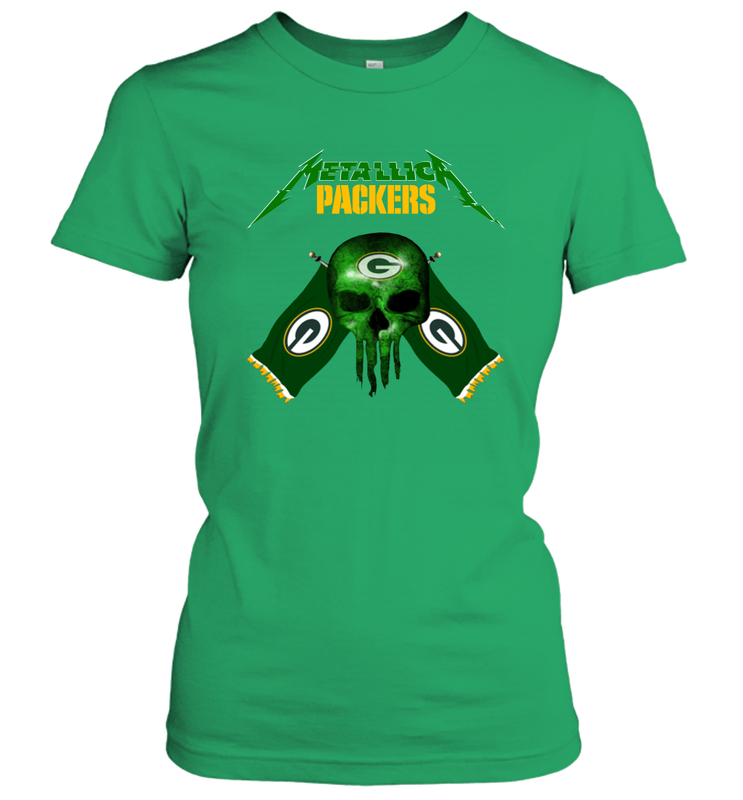 Metallica Green Bay Packers Skull Flag Women's T-Shirt - KnowlegdeTee Metallica Green Bay Packers Skull Flag Women's T-Shirt - KnowlegdeTee