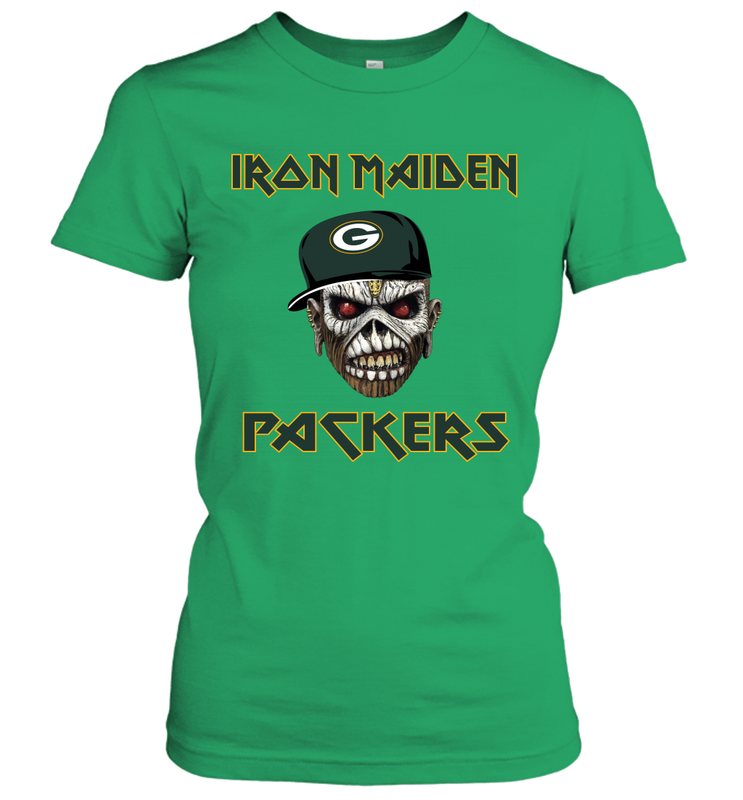 Green Bay Packers Iron Maiden Heavy Metal Football Women's T-Shirt - KnowlegdeTee Green Bay Packers Iron Maiden Heavy Metal Football Women's T-Shirt - KnowlegdeTee
