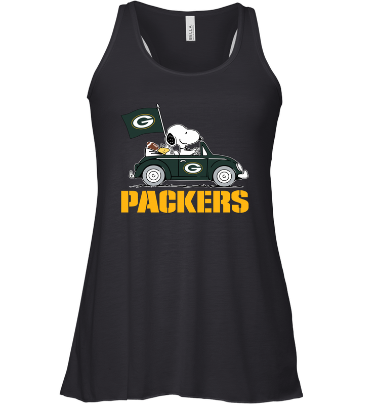 Snoopy And Woodstock Ride The Green Bay Packers Car NFL Shirts Racerback Tank - KnowlegdeTee Snoopy And Woodstock Ride The Green Bay Packers Car NFL Shirts Racerback Tank - KnowlegdeTee