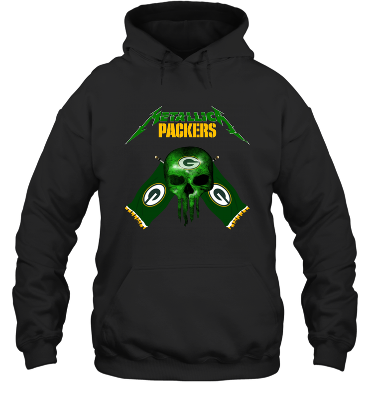 Metallica Green Bay Packers Skull Flag Hoodie - KnowlegdeTee Metallica Green Bay Packers Skull Flag Hoodie - KnowlegdeTee