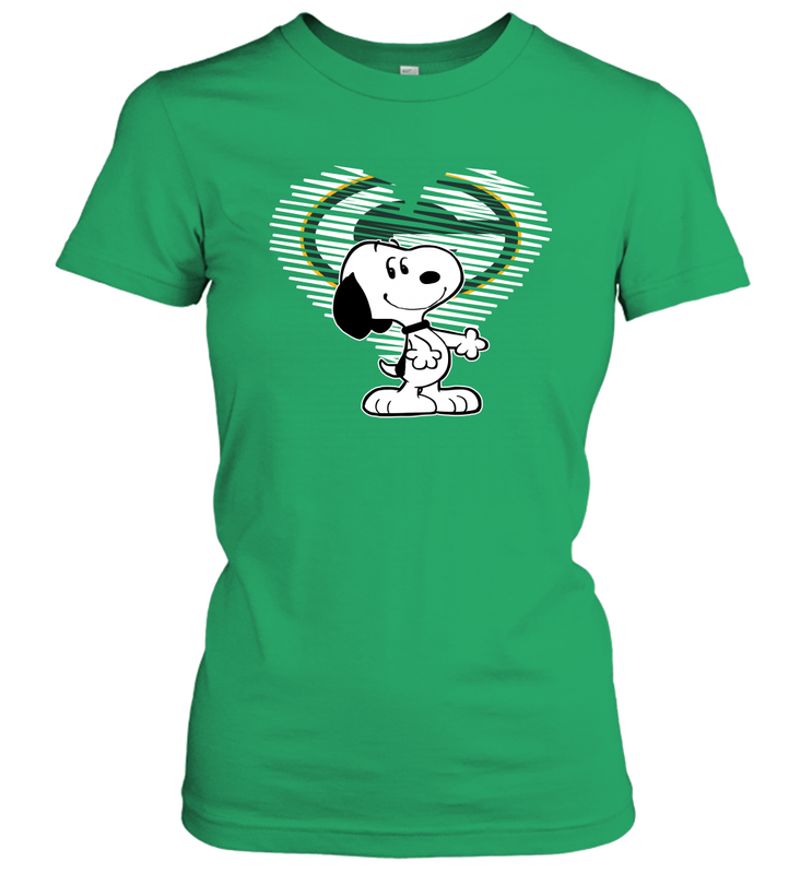 I Love Green Bay Packers Snoopy In My Heart Fan Women's T-Shirt - KnowlegdeTee I Love Green Bay Packers Snoopy In My Heart Fan Women's T-Shirt - KnowlegdeTee