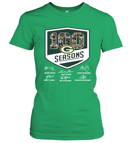 100 Seasons Of Green Bay Packers Anniversary For Fans Women's T-Shirt - KnowlegdeTee 100 Seasons Of Green Bay Packers Anniversary For Fans Women's T-Shirt - KnowlegdeTee