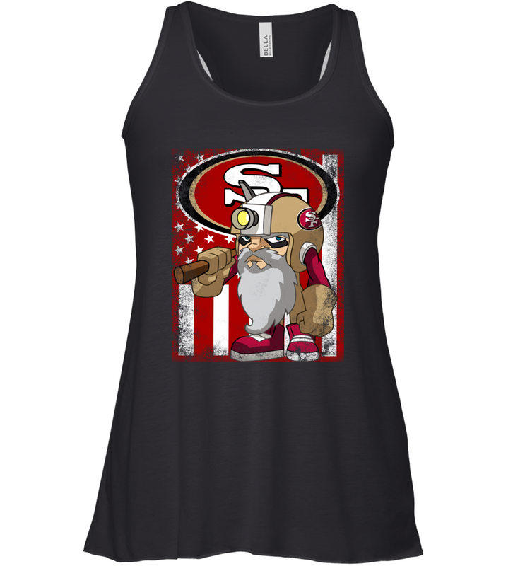 San Francisco 49ers Mascot USA Flag Racerback Tank - KnowlegdeTee San Francisco 49ers Mascot USA Flag Racerback Tank - KnowlegdeTee