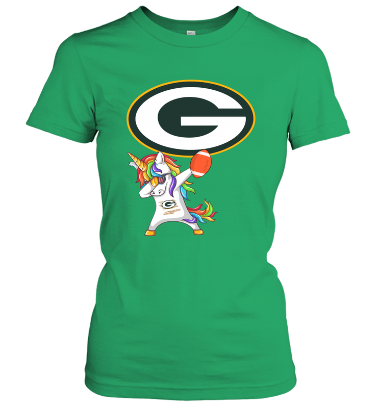 Dabbing Hip Hop Unicorn Dab With Green Bay Packers Football = Women's T-Shirt - KnowlegdeTee Dabbing Hip Hop Unicorn Dab With Green Bay Packers Football = Women's T-Shirt - KnowlegdeTee