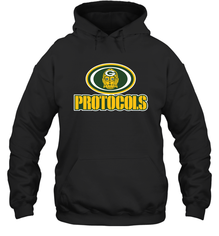 GREEN BAY Packers PROTOCOLS Star Wars Battle Mashup Logo Hoodie - KnowlegdeTee GREEN BAY Packers PROTOCOLS Star Wars Battle Mashup Logo Hoodie - KnowlegdeTee