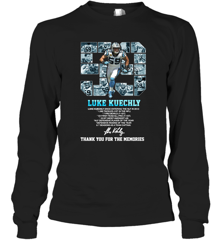 Luke Kuechly Thank You For The Memories Shirt Long Sleeve T-Shirt - KnowlegdeTee Luke Kuechly Thank You For The Memories Shirt Long Sleeve T-Shirt - KnowlegdeTee