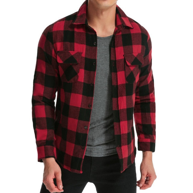 High Quality Hiphop Mens Shirts Lattice Long Sleeve Dress Shirt Turn Down Collar Chest Pockets Autumn Tee Hombre Camisas Clothes - KnowlegdeTee High Quality Hiphop Mens Shirts Lattice Long Sleeve Dress Shirt Turn Down Collar Chest Pockets Autumn Tee Hombre Camisas Clothes - KnowlegdeTee