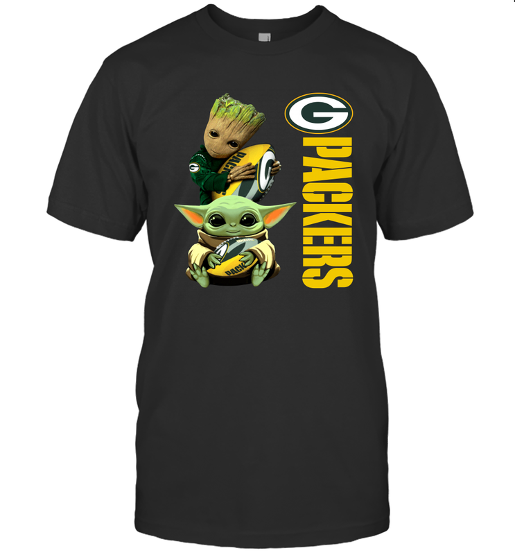 Baby Yoda And Groot Hug Green Bay Packers NFL Shirts T-Shirt - KnowlegdeTee Baby Yoda And Groot Hug Green Bay Packers NFL Shirts T-Shirt - KnowlegdeTee