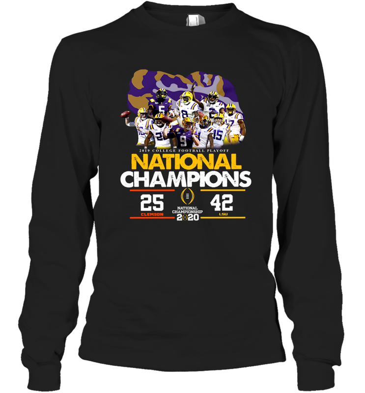 LSU National Championship 2020 Clemson 25 LSU 42 Shirt Long Sleeve T-Shirt - KnowlegdeTee LSU National Championship 2020 Clemson 25 LSU 42 Shirt Long Sleeve T-Shirt - KnowlegdeTee