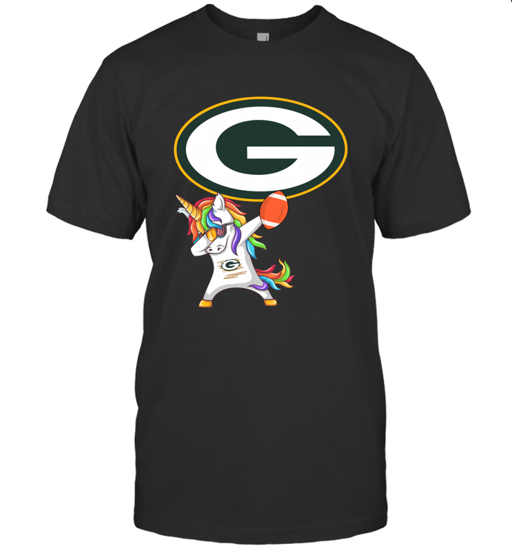 Dabbing Hip Hop Unicorn Dab With Green Bay Packers Football = T-Shirt - KnowlegdeTee Dabbing Hip Hop Unicorn Dab With Green Bay Packers Football = T-Shirt - KnowlegdeTee