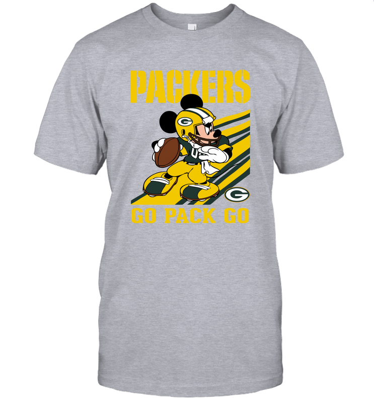 Green Bay Packers Slogan Go Pack Go Mickey Mouse NFL Shirts Women's T- -  KnowlegdeTee