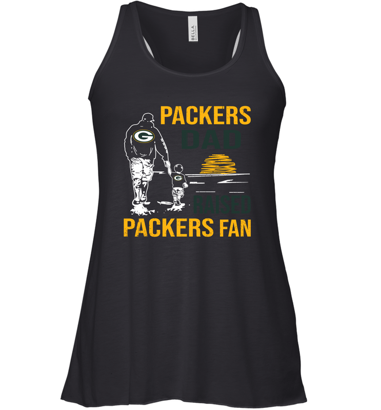 Green Bay Packers Dad Raised A Packers Fan Fathers Day Son Family Matching Racerback Tank - KnowlegdeTee Green Bay Packers Dad Raised A Packers Fan Fathers Day Son Family Matching Racerback Tank - KnowlegdeTee