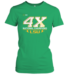 LSU Tigers 4 Time Football National Champions Reverse Women's T-Shirt - KnowlegdeTee LSU Tigers 4 Time Football National Champions Reverse Women's T-Shirt - KnowlegdeTee