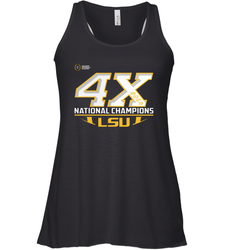 LSU Tigers 4 Time Football National Champions Reverse Racerback Tank - KnowlegdeTee LSU Tigers 4 Time Football National Champions Reverse Racerback Tank - KnowlegdeTee