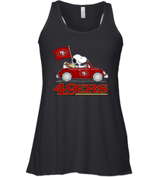 Snoopy And Woodstock Ride The San Francisco 49ers Car NFL Shirts Racerback Tank - KnowlegdeTee Snoopy And Woodstock Ride The San Francisco 49ers Car NFL Shirts Racerback Tank - KnowlegdeTee