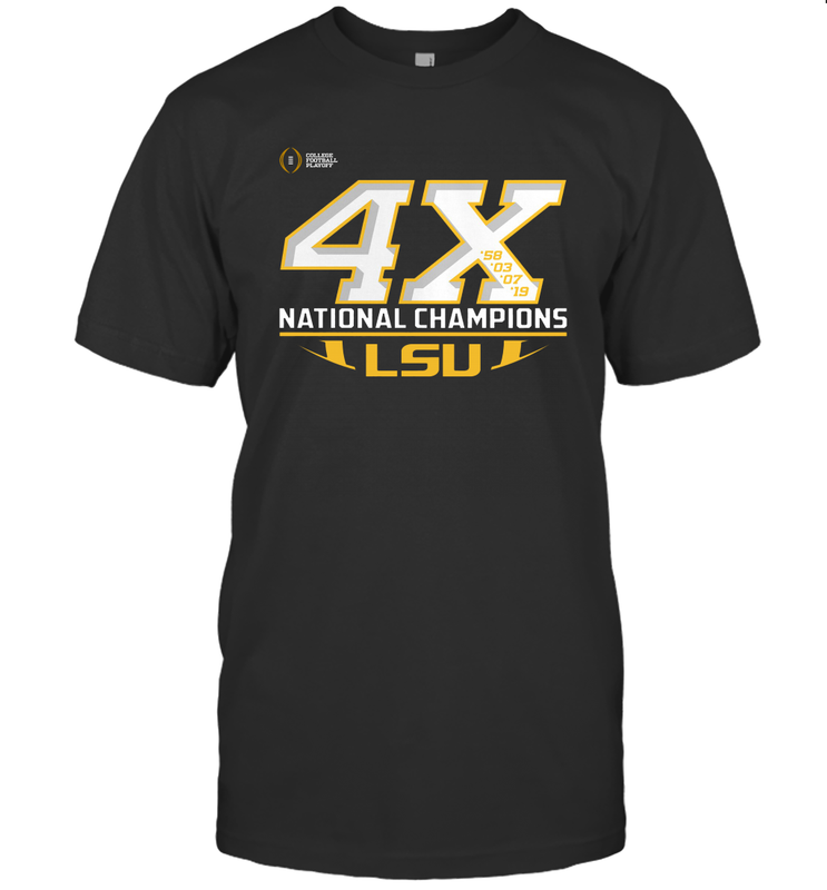 LSU Tigers 4 Time Football National Champions Reverse T-Shirt - KnowlegdeTee LSU Tigers 4 Time Football National Champions Reverse T-Shirt - KnowlegdeTee