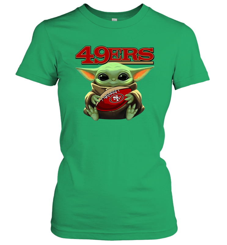 Baby Yoda Loves The San Francisco 49ers Star Wars NFL Shirts Women's T-Shirt - KnowlegdeTee Baby Yoda Loves The San Francisco 49ers Star Wars NFL Shirts Women's T-Shirt - KnowlegdeTee