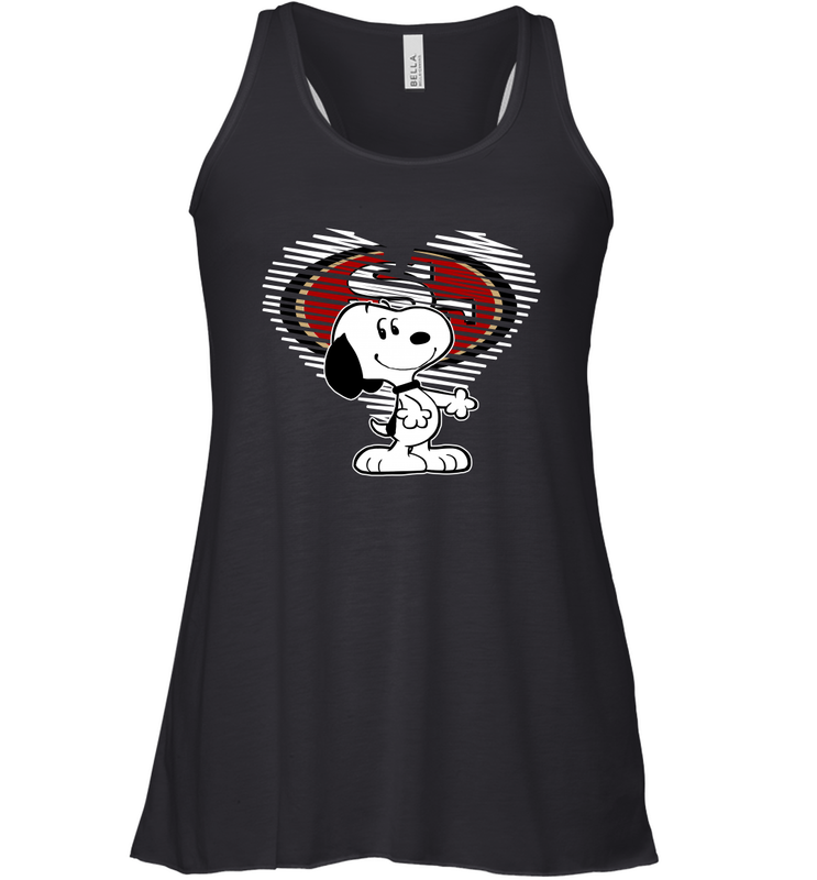 I Love San Francisco 49ers Snoopy In My Heart Fan Racerback Tank - KnowlegdeTee I Love San Francisco 49ers Snoopy In My Heart Fan Racerback Tank - KnowlegdeTee
