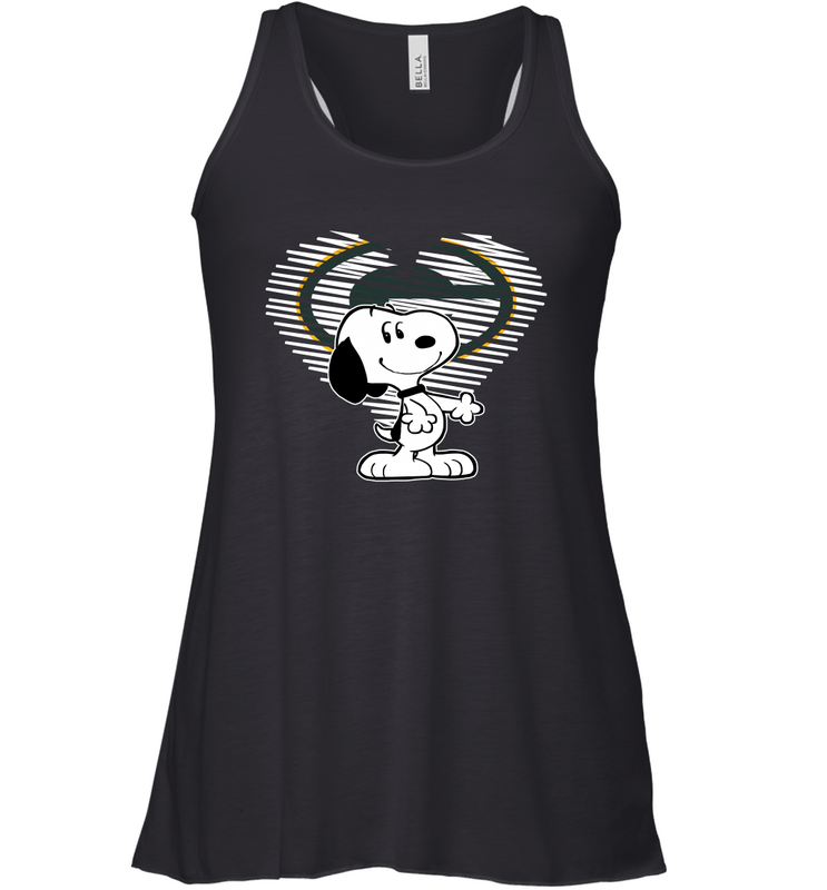 I Love Green Bay Packers Snoopy In My Heart Fan Racerback Tank - KnowlegdeTee I Love Green Bay Packers Snoopy In My Heart Fan Racerback Tank - KnowlegdeTee