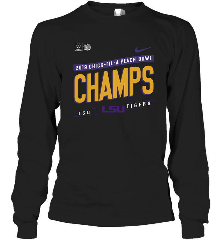 LSU Tigers College Football Playoff 2019 Peach Bowl Champions Locker Room Long Sleeve T-Shirt - KnowlegdeTee LSU Tigers College Football Playoff 2019 Peach Bowl Champions Locker Room Long Sleeve T-Shirt - KnowlegdeTee