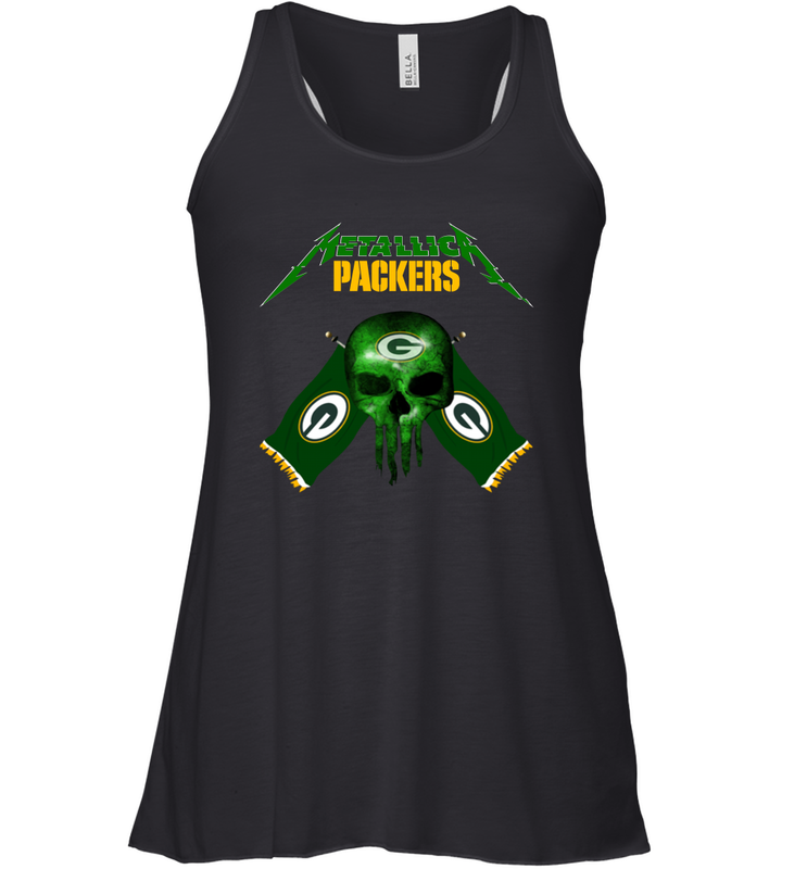 Metallica Green Bay Packers Skull Flag Racerback Tank - KnowlegdeTee Metallica Green Bay Packers Skull Flag Racerback Tank - KnowlegdeTee