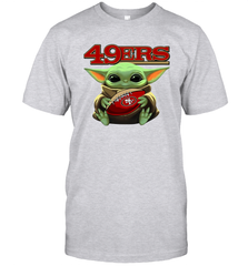Baby Yoda Loves The San Francisco 49ers Star Wars NFL Shirts T-Shirt - KnowlegdeTee