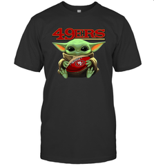 Baby Yoda Loves The San Francisco 49ers Star Wars NFL Shirts T-Shirt - KnowlegdeTee