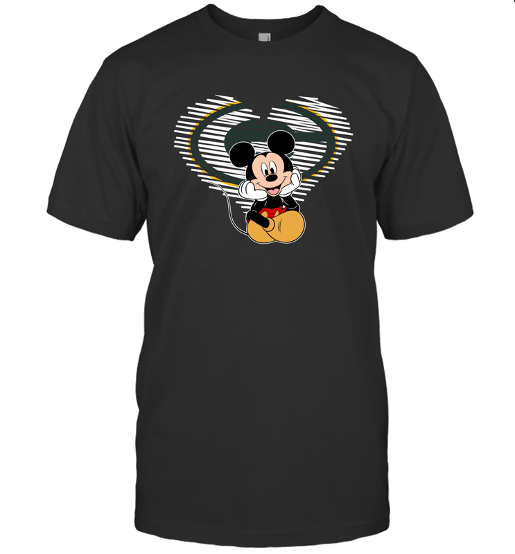 Green Bay Packers The Heart Mickey Mouse Disney Football T-Shirt - KnowlegdeTee