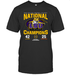 LSU Nationals Championship 2020 With Scores Shirt T-Shirt - KnowlegdeTee