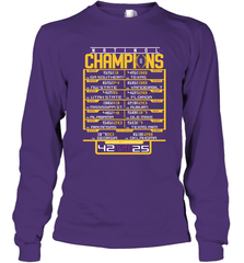 LSU Tigers College Football Playoff 2019 National Champions Schedule Fumble after Long Sleeve T-Shirt - KnowlegdeTee