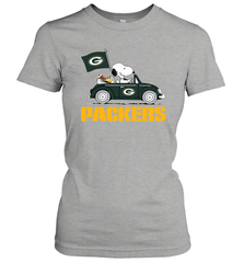 Snoopy And Woodstock Ride The Green Bay Packers Car NFL Shirts Women's T-Shirt - KnowlegdeTee