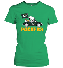 Snoopy And Woodstock Ride The Green Bay Packers Car NFL Shirts Women's T-Shirt - KnowlegdeTee