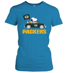 Snoopy And Woodstock Ride The Green Bay Packers Car NFL Shirts Women's T-Shirt - KnowlegdeTee