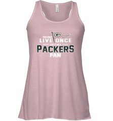 You Only Live Once Live As Green Bay Packers Fan Faithful Gift Racerback Tank - KnowlegdeTee