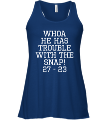 Whoa He Has Trouble With the Snap! Michigan Rivalry Shirt Racerback Tank - KnowlegdeTee