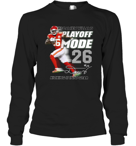 Damien Williams Playoff Mode Chiefs Shirt Long Sleeve T-Shirt - KnowlegdeTee