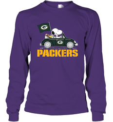 Snoopy And Woodstock Ride The Green Bay Packers Car NFL Shirts Long Sleeve T-Shirt - KnowlegdeTee