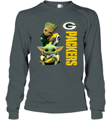 Baby Yoda And Groot Hug Green Bay Packers NFL Shirts Long Sleeve T-Shirt - KnowlegdeTee