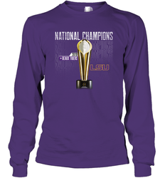 LSU Tigers College Football Playoff 2019 National Champions Trophy Long Sleeve T-Shirt - KnowlegdeTee