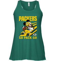 Green Bay Packers Slogan Go Pack Go Mickey Mouse NFL Shirts Racerback Tank - KnowlegdeTee