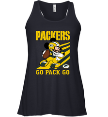 Green Bay Packers Slogan Go Pack Go Mickey Mouse NFL Shirts Racerback Tank - KnowlegdeTee