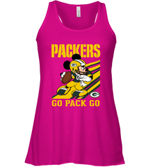 Green Bay Packers Slogan Go Pack Go Mickey Mouse NFL Shirts Racerback Tank - KnowlegdeTee