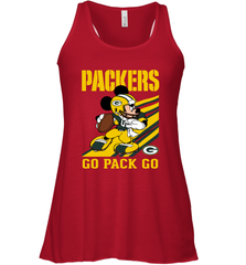 Green Bay Packers Slogan Go Pack Go Mickey Mouse NFL Shirts Racerback Tank - KnowlegdeTee