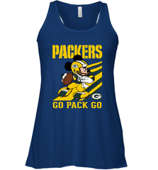 Green Bay Packers Slogan Go Pack Go Mickey Mouse NFL Shirts Racerback Tank - KnowlegdeTee