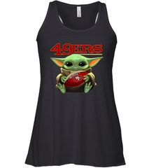 Baby Yoda Loves The San Francisco 49ers Star Wars NFL Shirts Racerback Tank - KnowlegdeTee