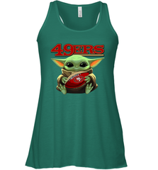 Baby Yoda Loves The San Francisco 49ers Star Wars NFL Shirts Racerback Tank - KnowlegdeTee