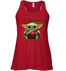 Baby Yoda Loves The San Francisco 49ers Star Wars NFL Shirts Racerback Tank - KnowlegdeTee